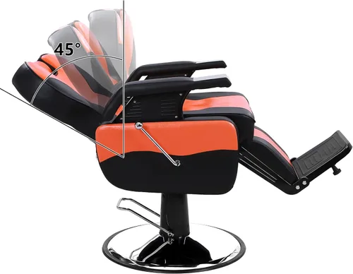 Vista 5 de Winado Silla de peluquería reclinable resistente, giratoria de 360° y altura ajustable y soporta hasta 440 libras, para peluquería y salón