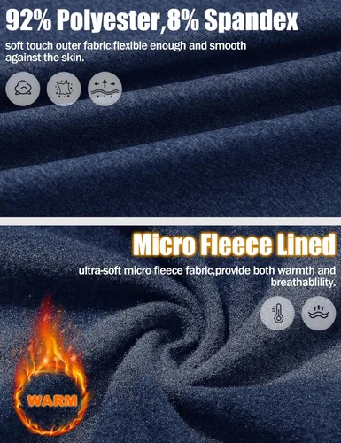 Vista 86 de MAGCOMSEN Sudadera de golf de manga larga con forro polar para hombre, con cremallera de 1/4, térmica, para correr