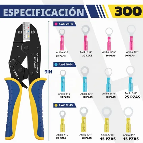 Vista 2 de haisstronica Juego de conectores de anillo termorretráctil de 300 piezas