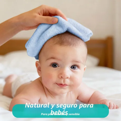 Vista 3 de HOMEXCEL Paquete de 12 paños de microfibra de vellón coral suave para bebé Azul