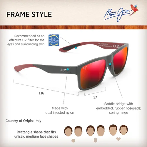 Vista 6 de Maui Jim Gafas de sol rectangulares The Flats