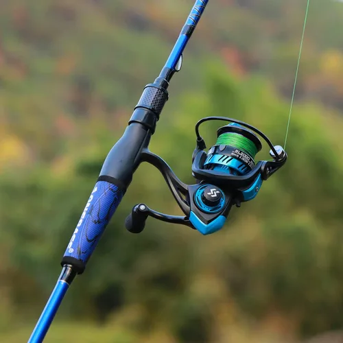 Vista 7 de One Bass Cañas de Pescar, Caña Giratoria y de Casting de Grafito IM7, Caña de Baitcasting de 2 Piezas de Calidad Resistente con Mango de Súper
