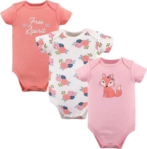 Vista 196 de Hudson Baby baby-girls Cotton Bodysuits 3-pack
