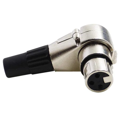Vista 3 de Paquete de 2 conectores hembra XLR de ángulo recto ajustables de 3 pines – Banda de DJ de audio profesional XLR 7 enchufes de posición 90 grados