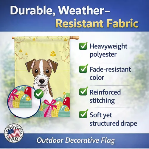 Vista 85 de Caroline's Treasures BB1923GF Bandera decorativa para jardín con diseño de Border Collie, para caza de huevos de Pascua, para jardín, jardín, patio
