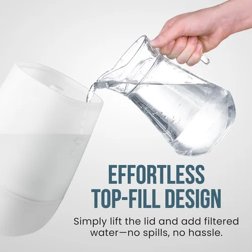 Vista 3 de Fontaines Luxury - Humidificador de vapor frío con llenado superior - Rocío ultrafino de 360°, funcionamiento silencioso, tanque apto