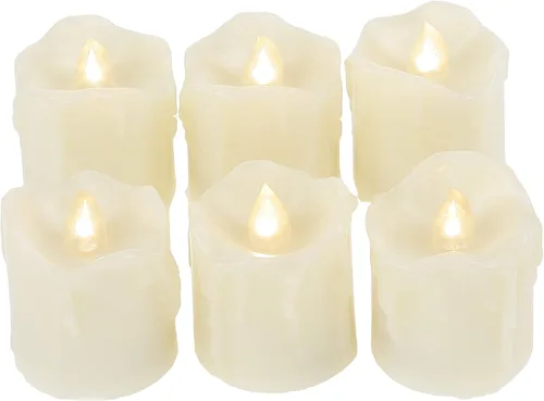 Vista 9 de Velas pequeñas de luz led, efecto de llama parpadeante, con pilas y control remoto. Luces decorativas para bautismo, bodas, fiestas, regalos. 6