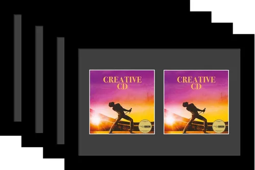 Vista 8 de Creative Picture Frames Marco de música artística de doble cubierta de CD de 8 x 12 pulgadas con paspartú negro de pie o exhibición de pared
