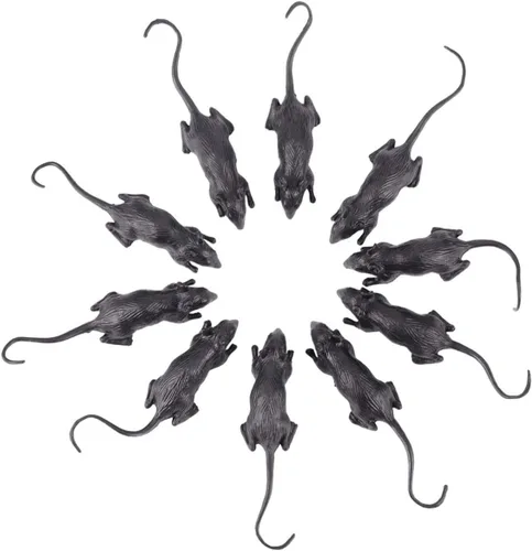 Vista 10 de Abaodam 10pcs Halloween Simulation Mouse Prank Realistic Soft Mice for Decor Creepy Party Props Funny Trick for Halloween Festivities Grey