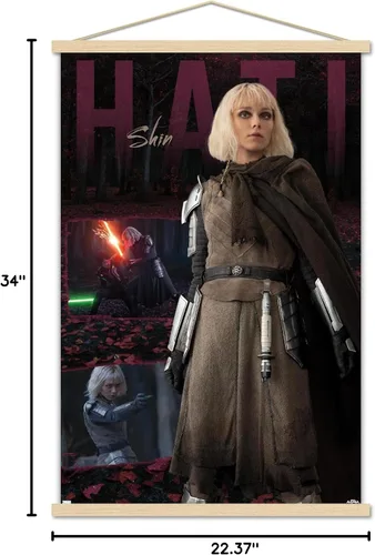 Vista 7 de Trends International Star Wars: Ahsoka - Póster de pared Shin Hati, 22.37 x 34.00 pulgadas, paquete de impresión premium y colgador de madera de haya