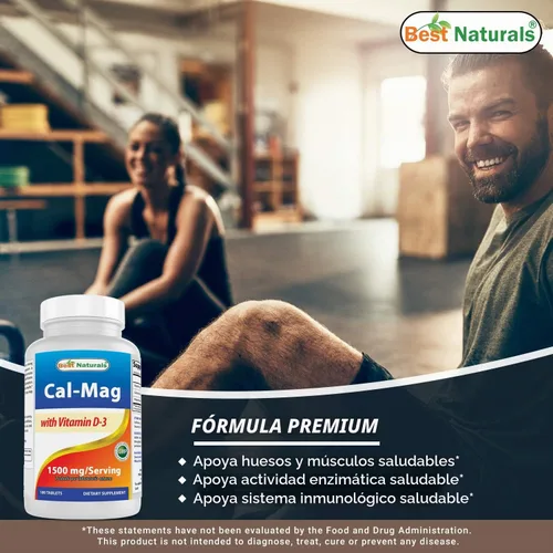 Vista 4 de Best Naturals Calcio Magnesio con Vitamina D3 1500mg y Vitamina C 1000 mg