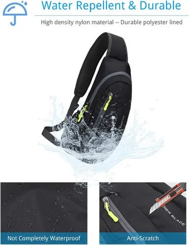 Vista 5 de Mochila cruzada para hombres y mujeres, mochila para el pecho, bolsa de hombro, gimnasio, ciclismo, viajes, deportes al aire libre