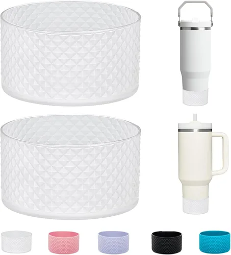 Vista 38 de WK IEASON 2 Piezas Protector de Base Tipo Bota para Vaso Stanley Quencher Adventure 40oz y Stanley IceFlow 20oz 30oz y Compatible con Botella de 3D