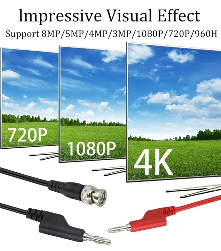 Vista 6 de Cable de prueba BNC a doble enchufe de plátano, cable coaxial BNC a prueba de apilamiento dual, cable BNC macho a cable de prueba de enchufe macho