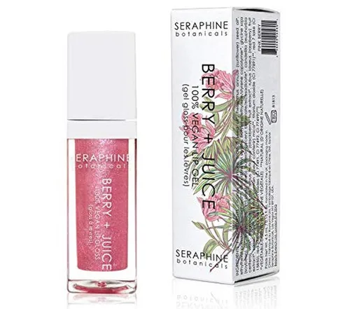 Vista 9 de Seraphine Botanicals Berry + Juice - Gel labial 100% vegano teñido brillante 0.20 fl oz (Cherry Compote)