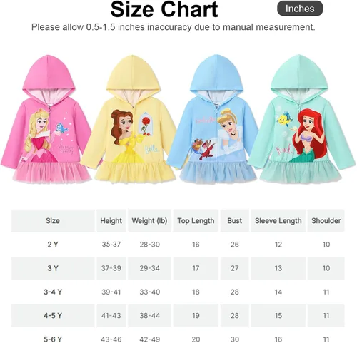 Vista 7 de Disney Sudaderas con capucha y cremallera para niñas de 2 a 6 años