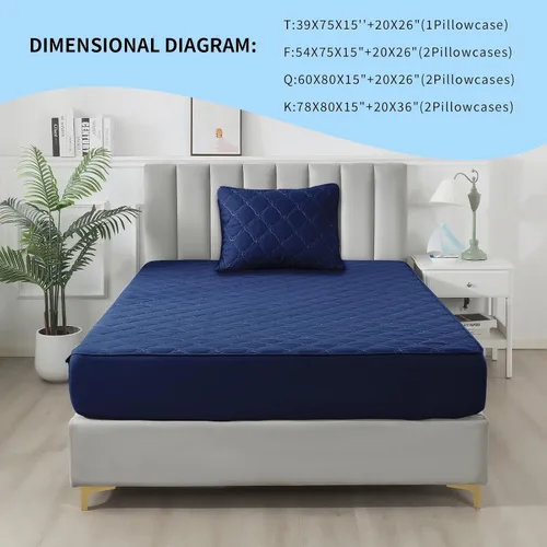 Vista 8 de Protector de colchón impermeable – Protector de colchón de tamaño individual silencioso y estilo sábana bajera Protección completa de cama