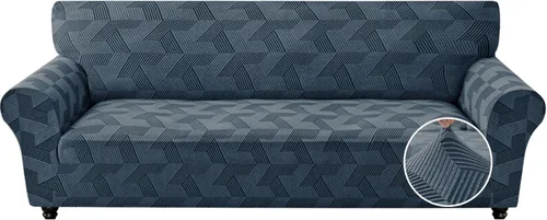 Vista 46 de JIVINER - Juego de 2 fundas elásticas para sillas de comedor, fundas geométricas de jacquard para sillas de comedor, fundas lavables para sillas