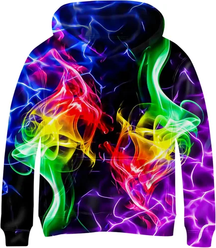 Vista 18 de Linnhoy Sudaderas con capucha para niños y niñas con estampado digital 3D de 6 a 15 años Cbai Blanco