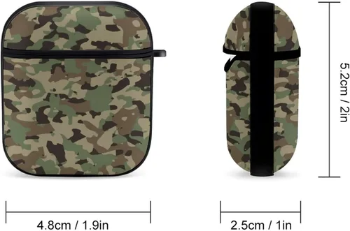Vista 2 de Funda protectora de silicona compatible con AirPods 2 y 1 (camuflaje militar de camuflaje frío)