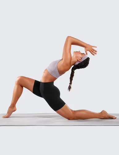 Vista 3 de CRZ YOGA Naked Feeling Pantalones cortos de ciclismo para mujer, 4, 5, 6 y 8 pulgadas, cintura alta, para yoga o gimnasia, con elastano, bolsillos