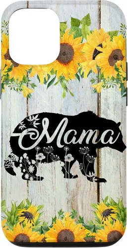 Vista 28 de Mama Bear Rustic Woodgrain Sunflowers Farmhouse Country Mom Case for iPhone 17