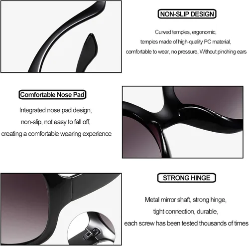 Vista 4 de Gafas de sol polarizadas de gran tamaño para mujer, gafas de sol clásicas de moda, para mujer