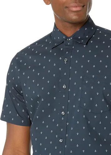 Vista 4 de Tienda Essentials Camisa estampada de manga corta ajustada para hombre