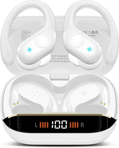 Vista 14 de Qecnato 75H Earbuds Bluetooth 5.4 Auriculares estéreo deportivos Azul