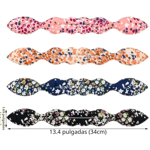 Vista 2 de 4 Piezas Creador de Moños Hábil Twist Francés Oreja de Conejo Retorcedor de Moños Flor Flexible Rápido Accesorios de Peinado para Mujeres Niñas