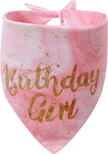 Vista 4 de Bandana de cumpleaños para perro, suministros de fiesta de cumpleaños para niñas, bandana para perros pequeños y medianos
