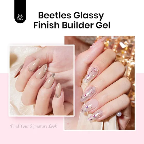 Vista 42 de Beetles Kit de Gel Duro para Uñas Clásico Neutro 3 Colores 9 en 1 Extensión de Uñas Esculpido de Alta Dureza para Profesionales de Salón Gel