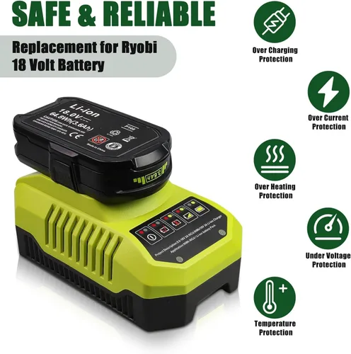 Vista 4 de 3600mAh P102 Reemplazo para batería Ryobi 18V compatible con batería Ryobi 18V P103 P104 P105 P107 P190 P109 P190 P191 P122 Herramientas eléctricas