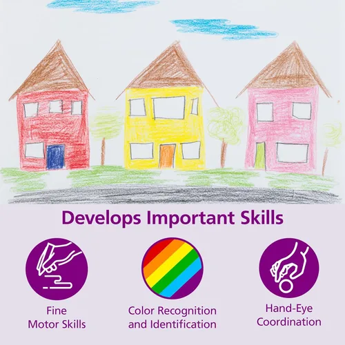 Vista 3 de Colorations STUBPEN - Lápices de colores rechonchos para niños, juego de 48