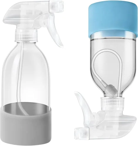 Vista 8 de Tecohouse Botellas de spray de vidrio ámbar de 360° 8 oz con funda
