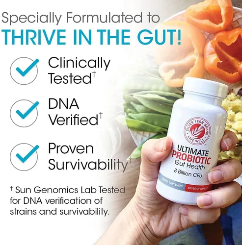 Vista 5 de Silver Fern Brand Ultimate Probiotic – Probióticos para mujeres y hombres – Suplemento de salud intestinal formador de esporas de 8 mil millones