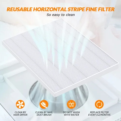 Vista 5 de Colector profesional de polvo de uñas, colector de polvo de uñas ajustable para uñas acrílicas, ventilador eléctrico de uñas, bajo ruido, colector