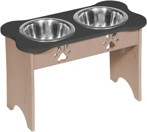 Vista 151 de Poly Lumber - Comedero doble de hueso mediano de 2 cuartos de galón, color negro