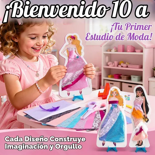 Vista 2 de JoyCat Kit de arte Poke de diseño de moda para niñas, 6 maniquíes sin coser