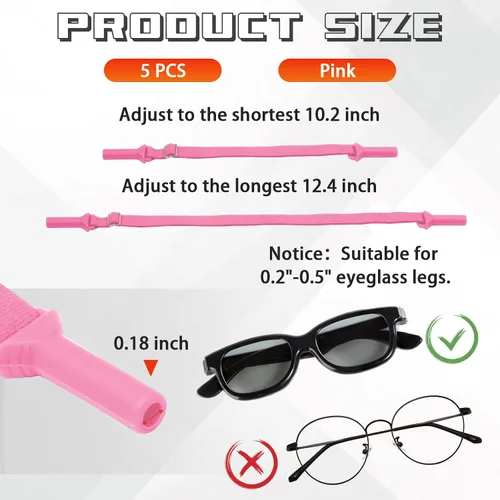 Vista 3 de 5 correas ajustables para gafas, correas de vidrio sin cola, correa de soporte deportivo para gafas y lentes de sol