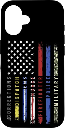 Vista 32 de First Responder Hero Flag Nurse EMS Police Fire Brigade - Carcasa militar para iPhone 17