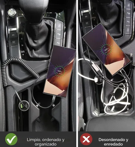 Vista 5 de Cable de carga USB tipo C de carga rápida, [2 paquetes, 3 pies] Cable de carga USB A a tipo C enrollado para automóvil USB-C compatible con iPhone