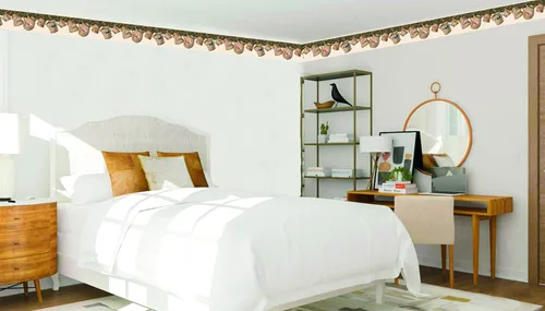 Vista 2 de Dundee Deco Papel tapiz para despegar y pegar DDAZBD9153 - Frontera de pared de animales de granja, color beige y verde, diseño retro, 15 pies x 7
