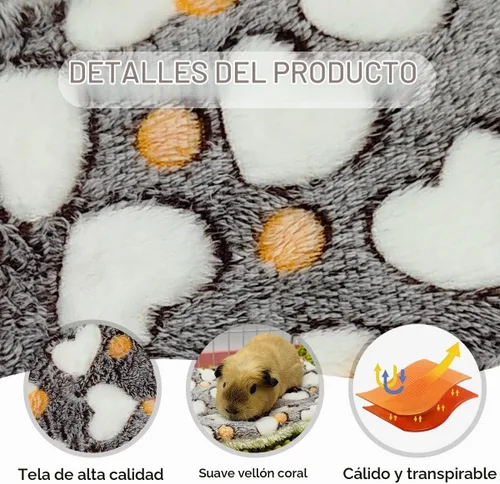 Vista 4 de EAEDMY 4 alfombrillas cómodas de conejillo de indias, cama suave y cálida de conejo, alfombrillas de cama de hámster para animales pequeños 1.