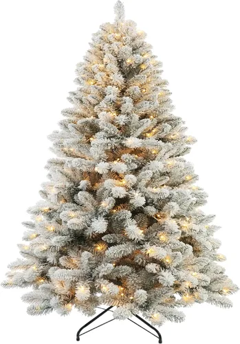 Vista 13 de Árbol de Navidad artificial con luces de 6 pies, abeto preiluminado Verde