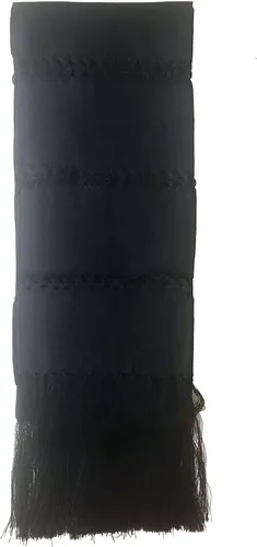 Vista 3 de Mexican Handmade Fiesta Rebozo Shawl XLarge Negro