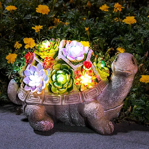 Vista 9 de Estatuas de jardín solar GIGALUMI Figura de tortuga Luces para exteriores, decoraciones de jardín al aire libre Decoración de jardín Regalos únicos