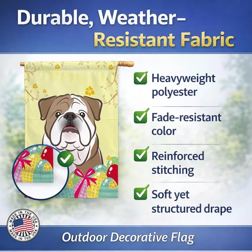 Vista 820 de Caroline's Treasures BB1923GF Bandera decorativa para jardín con diseño de Border Collie, para caza de huevos de Pascua, para jardín, jardín, patio