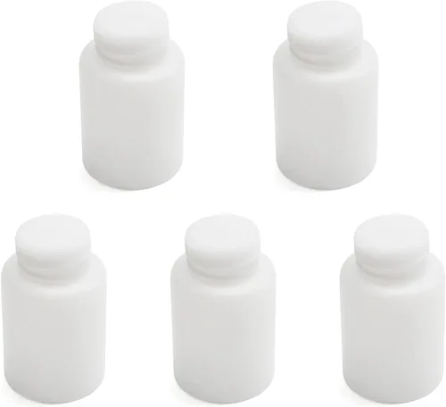 Vista 12 de Othmro 10 botellas de plástico PE de 2.7 oz botellas de reactivo químico de laboratorio, botellas de almacenamiento de boca ancha de 2.7 fl oz