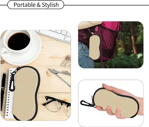 Vista 42 de Hion Sunglasses Case Ultra Light Neoprene Zipper Eyeglass Soft Case with Belt Clip